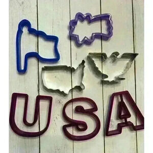 Cookie Cutters 7 Pc PATRIOTIC USA Map Flag Eagle 4th Of July Veteran's Day